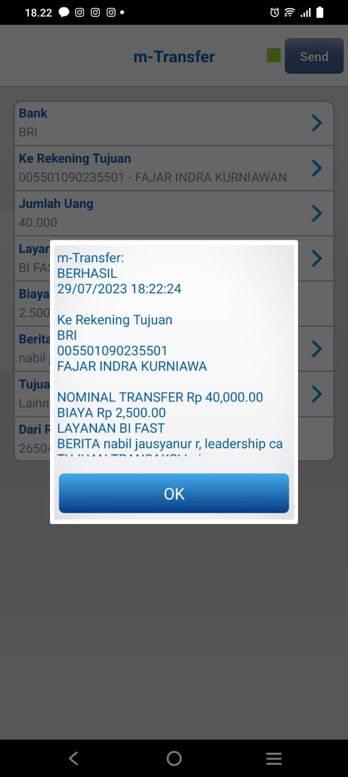 Unggah Bukti Tranfer