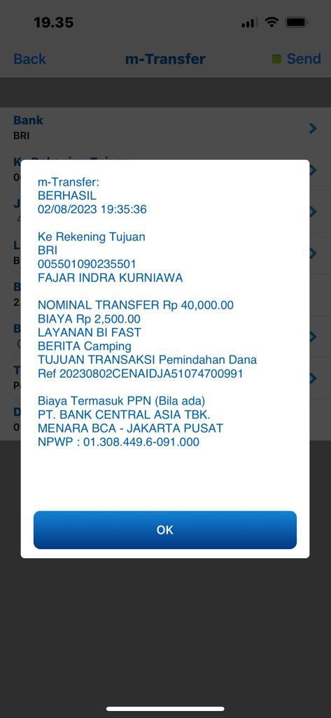 Unggah Bukti Tranfer